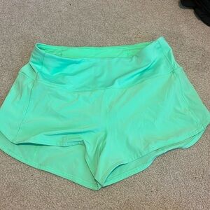 Green Lululemon Speed Up Shorts High Waist 2.5